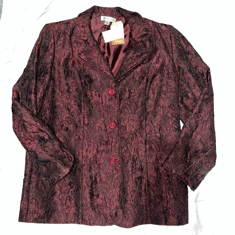NWT. Coldwater‎ Creek Scarlett Tapestry W Embroidery 3 Button Jacket Blazer 1W